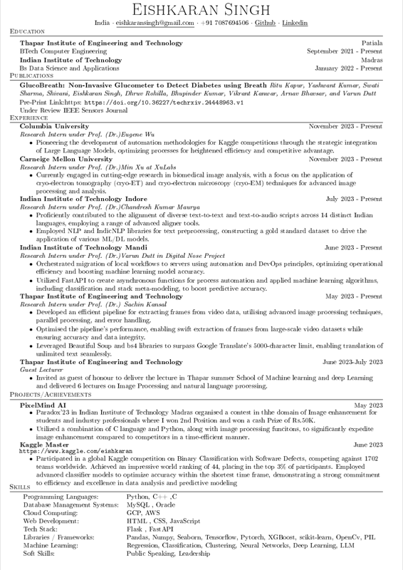 Resume preview