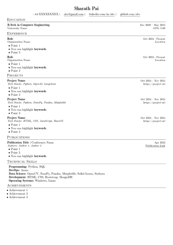 Resume preview