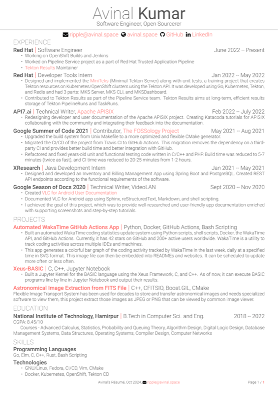 Resume preview