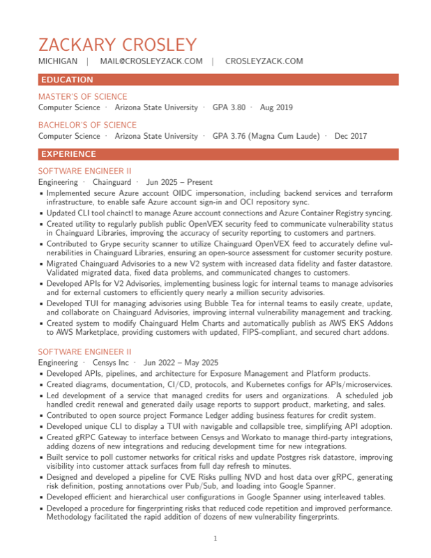 Resume preview