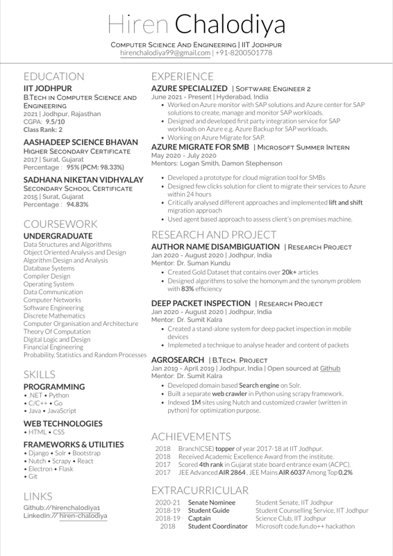 Resume preview