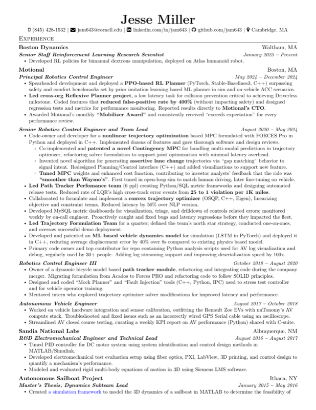 Resume preview