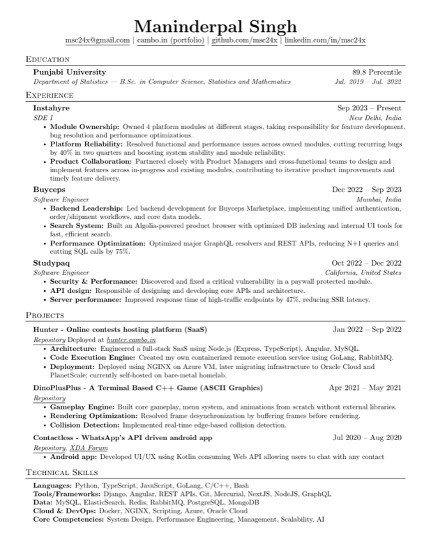 Resume preview