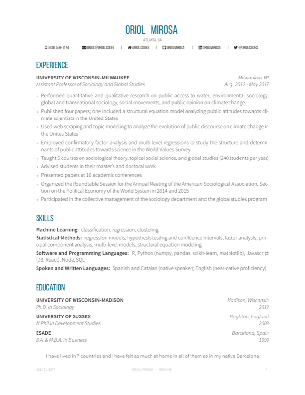 Resume preview