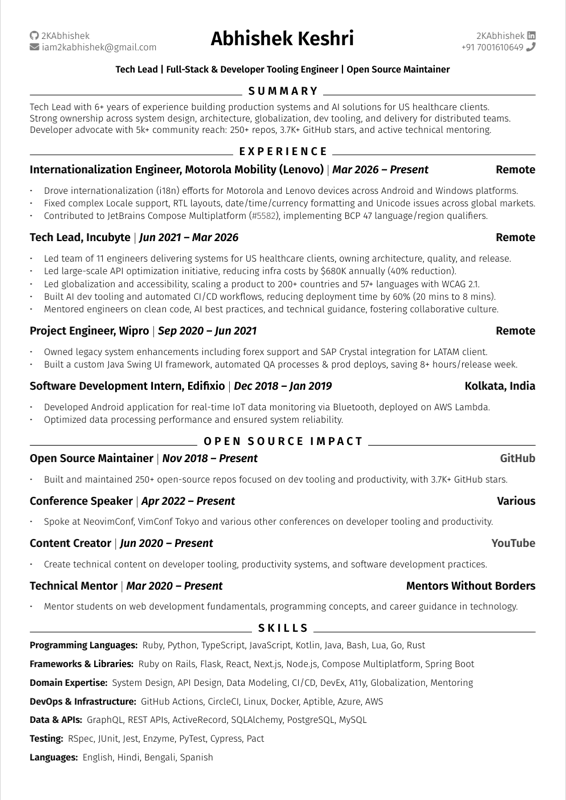 Resume preview