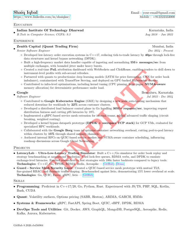 Resume preview