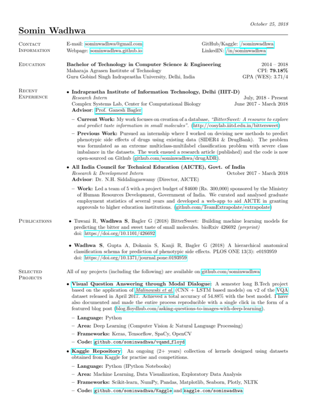 Resume preview