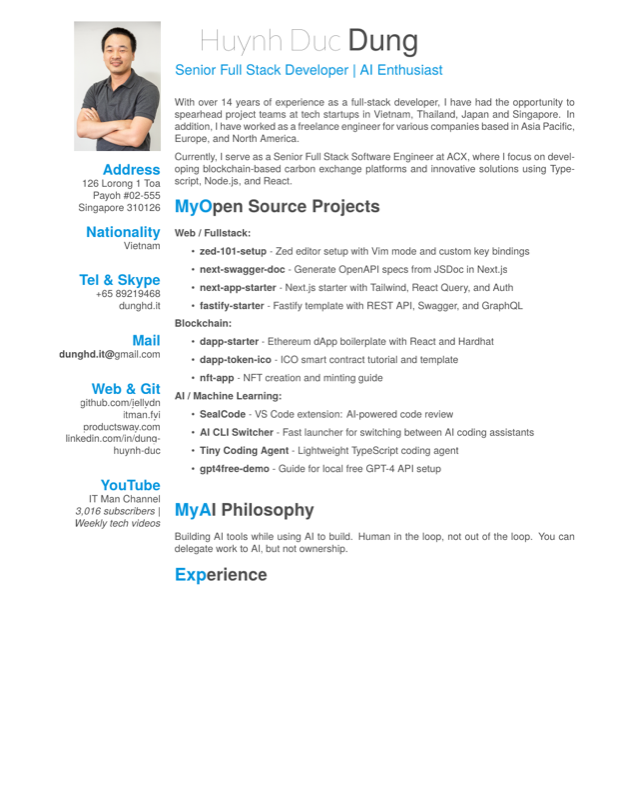 Resume preview