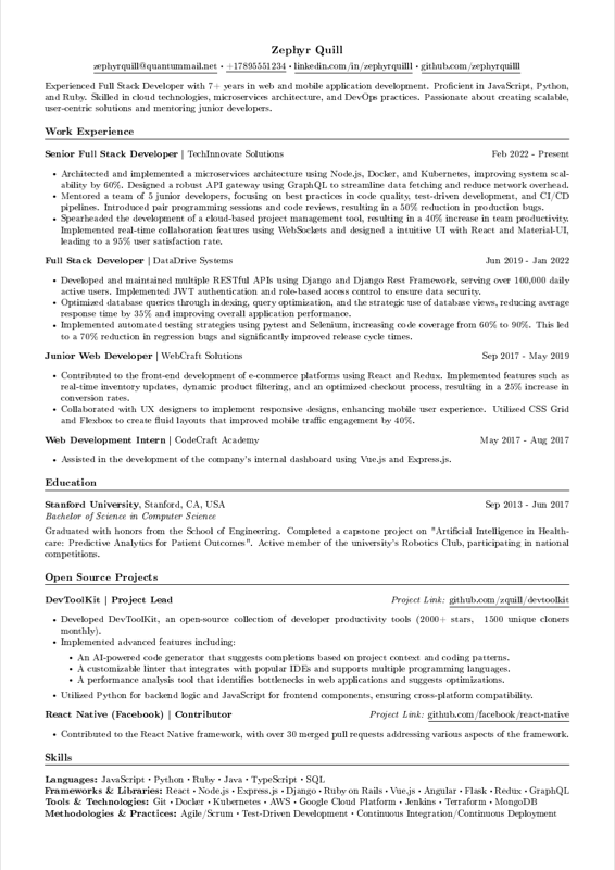Resume preview