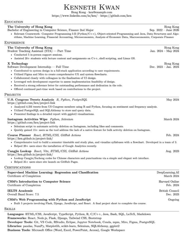 Resume preview