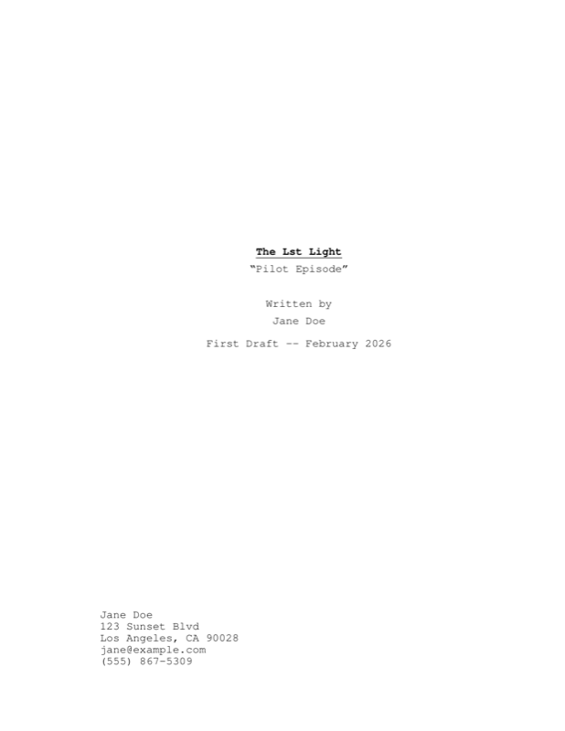 Screenplay preview