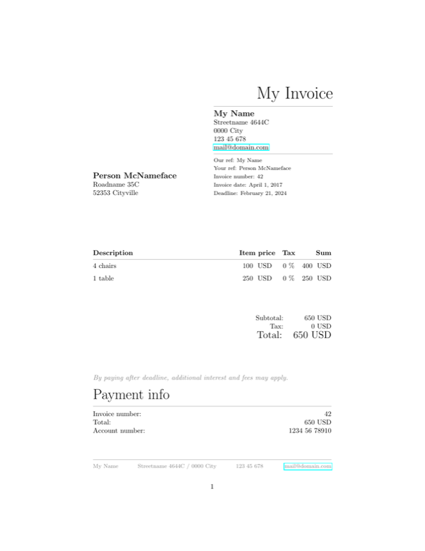 Simpleinvoice preview