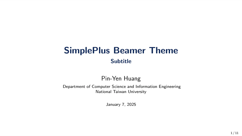 SimplePlus BeamerTheme preview