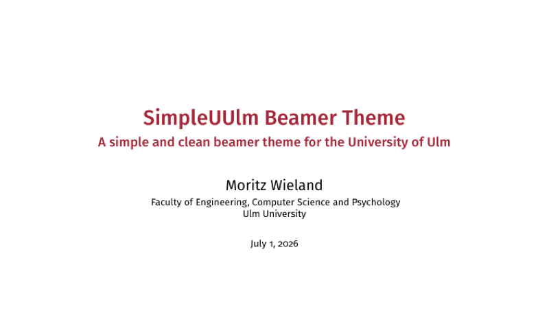 SimpleUUlm BeamerTheme preview
