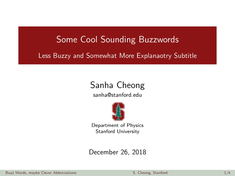 Stanford Beamer Presentation preview