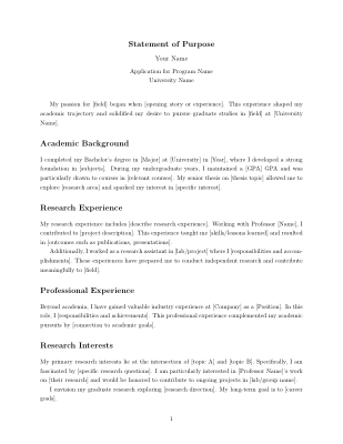 Statement of Purpose preview
