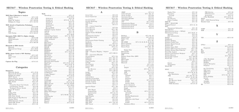 Course Index preview