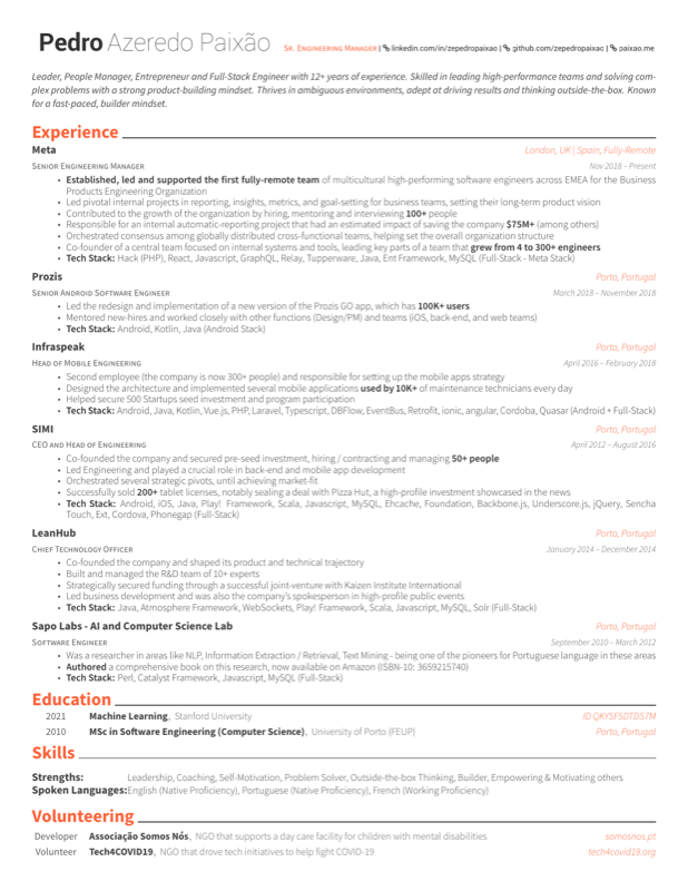 Resume preview