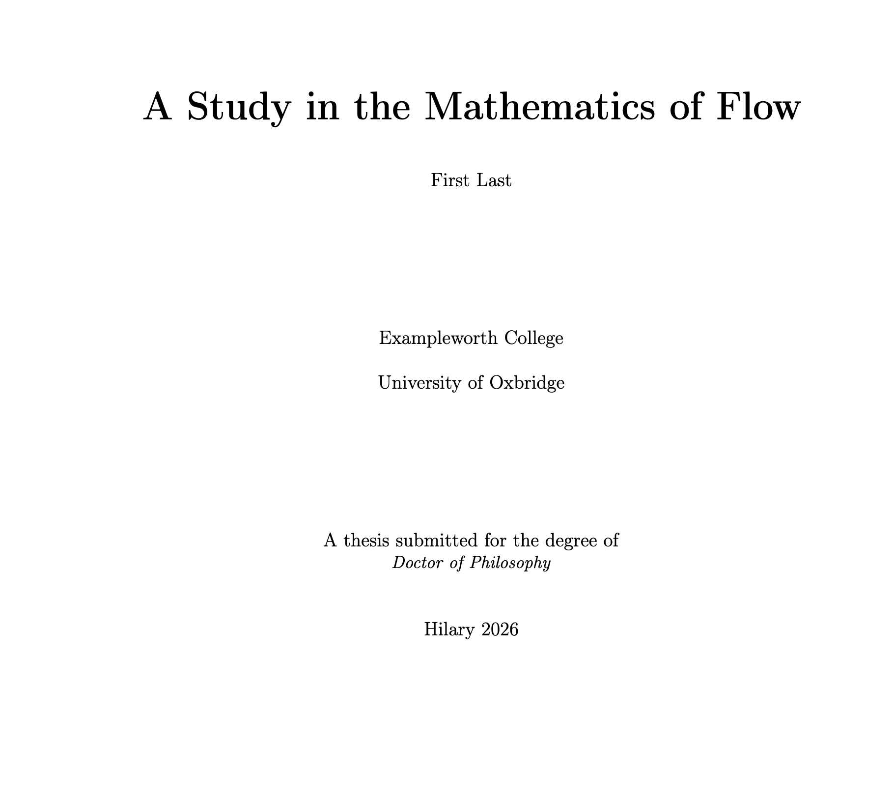 Oxford Thesis Template preview