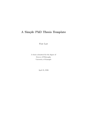 Simple PhD Thesis preview