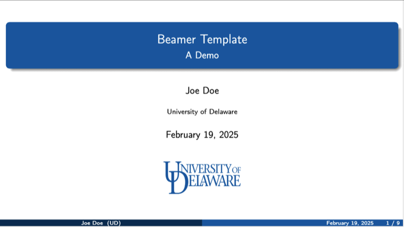 UDel Beamer preview