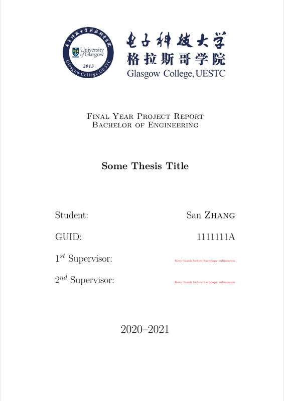 UESTC Glasgow Final Year Report preview