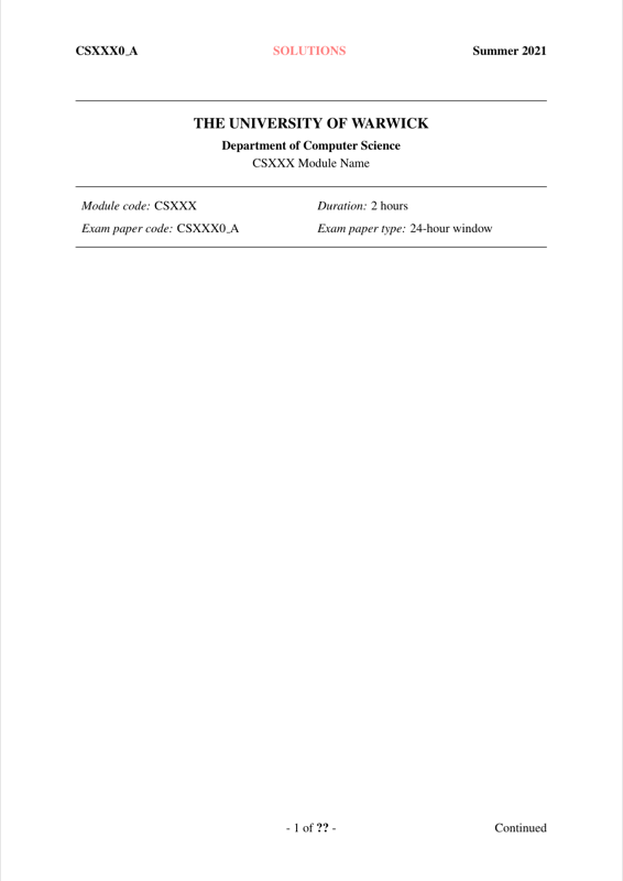 Uow Exam preview