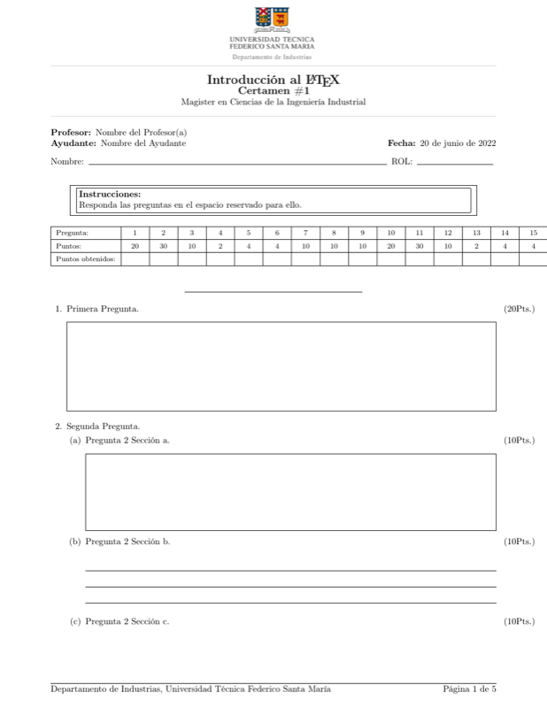 Utfsm Exam preview